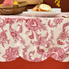 红色藤蔓波浪方形桌布红色喜庆复古桌布 商品缩略图3