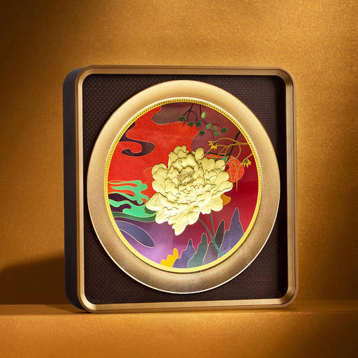 河南中钱  999足金摆件 富贵牡丹 客厅摆件 送礼佳品 商品图2