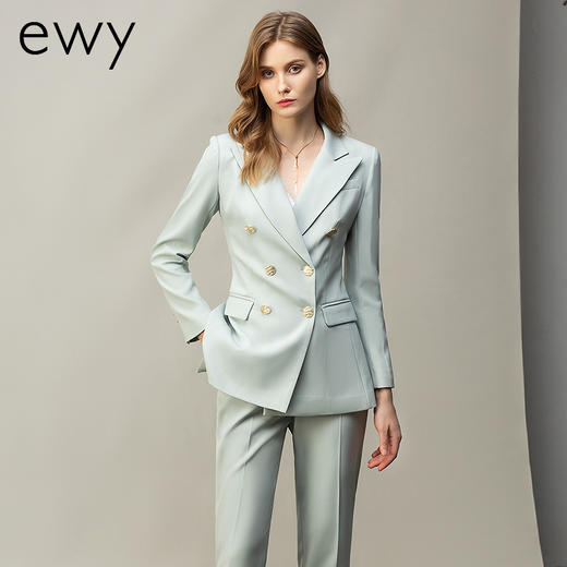 西装套装女职业正装高级感浅绿色通勤西服上班工作服气质女神范 商品图0