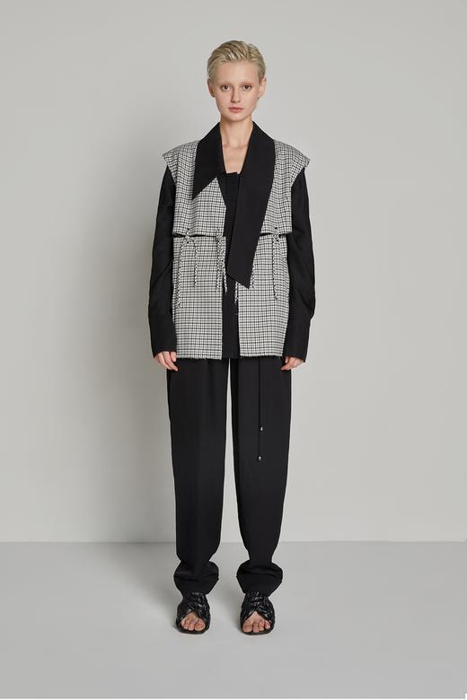 单边飘带领蝙蝠袖衬衫 商品图2