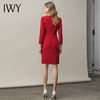 IWY/高端红色连衣裙开叉气质名媛主持人工作服高端职业装修身正装Q11365 商品缩略图3