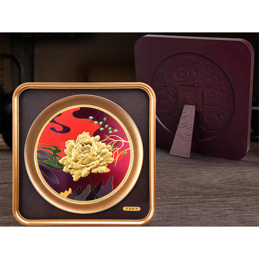 河南中钱  999足金摆件 富贵牡丹 客厅摆件 送礼佳品 商品图1