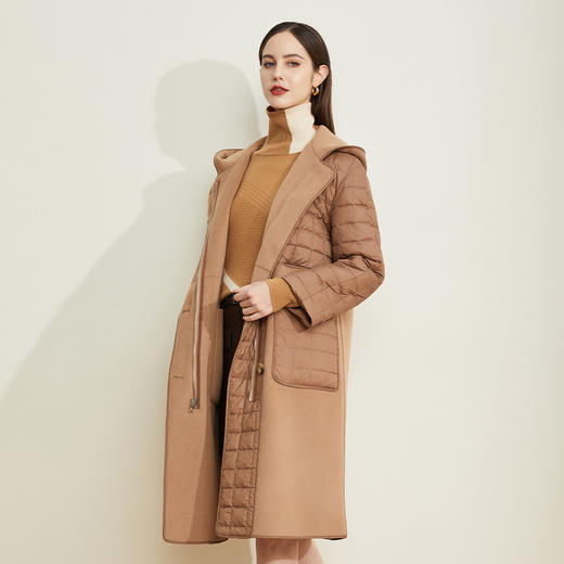 LR001斯尔丽瑟俪2021年冬上新时尚洋气两面穿拼接中长款羽绒服 商品图2