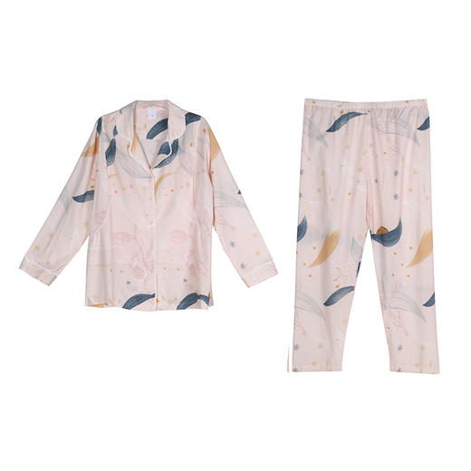 都市丽人女士棉质孕哺套装梭织棉薄长袖睡衣LH2CA4 商品图6