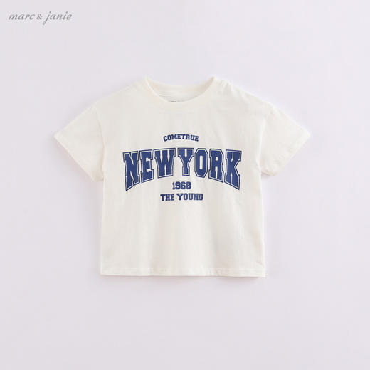 马克珍妮夏装 男童字母撞色运动短袖t恤 儿童上衣220716 商品图2
