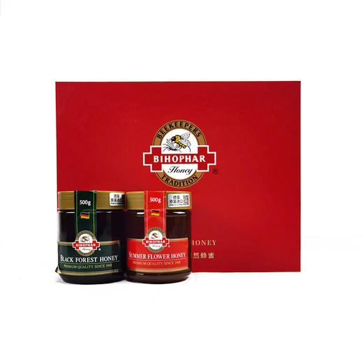 德国碧欧坊天然蜂蜜礼盒1000g/032754 黑森林500g&夏花多花种蜂蜜500g 大自然的馈赠 商品图0