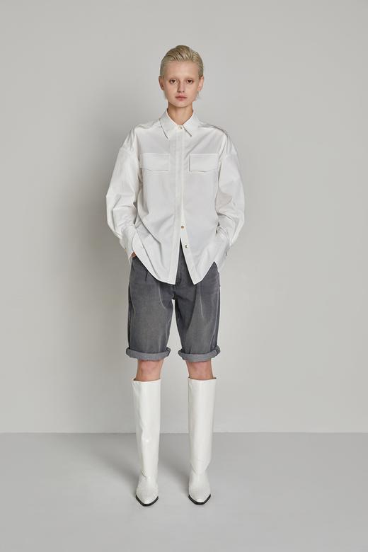 肩部浮水双胸兜衬衫 商品图1