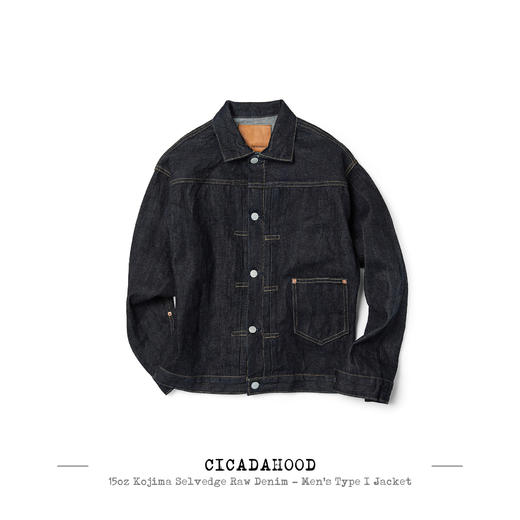 CICADA JEANS 日本児岛进口15oz原色脱浆赤耳丹宁Type 1牛仔夹克 男款 商品图4