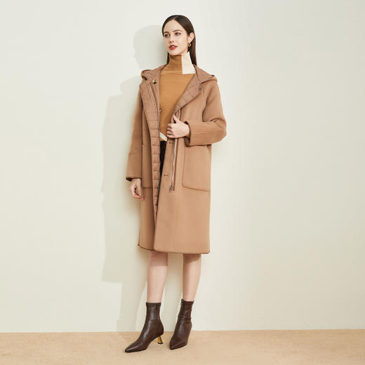 LR001斯尔丽瑟俪2021年冬上新时尚洋气两面穿拼接中长款羽绒服 商品图3