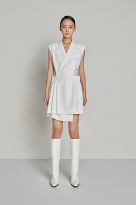 搭片下摆收腰马甲