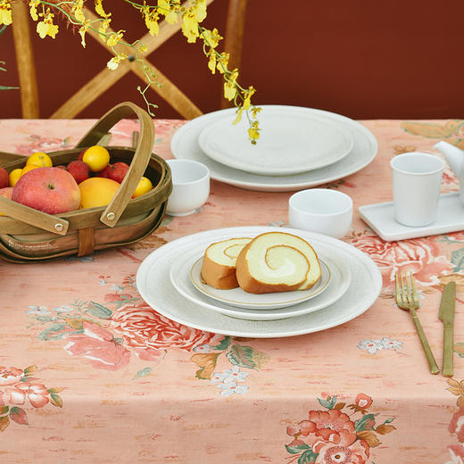 大马士革玫瑰方桌布红色喜庆新年桌布 商品图2