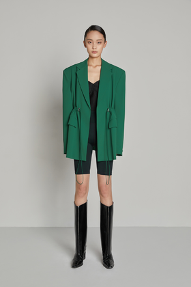 OVERSIZE抽绳收腰西服