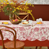 红色藤蔓波浪方形桌布红色喜庆复古桌布 商品缩略图1