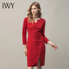 IWY/高端红色连衣裙开叉气质名媛主持人工作服高端职业装修身正装Q11365 商品缩略图0