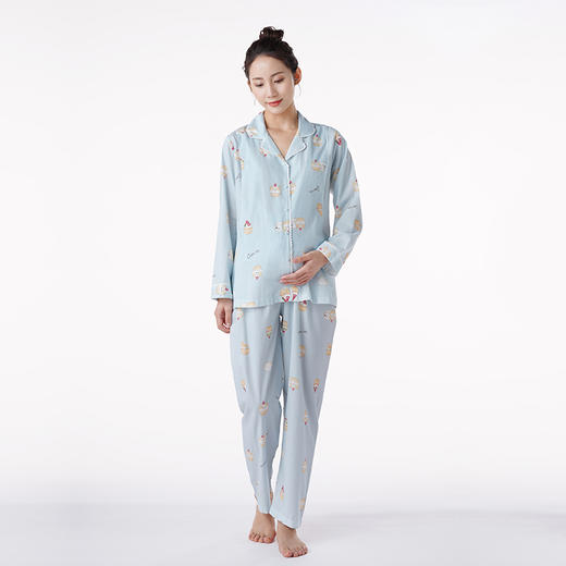 都市丽人女士棉质孕哺套装梭织棉薄长袖睡衣LH2CA4 商品图3