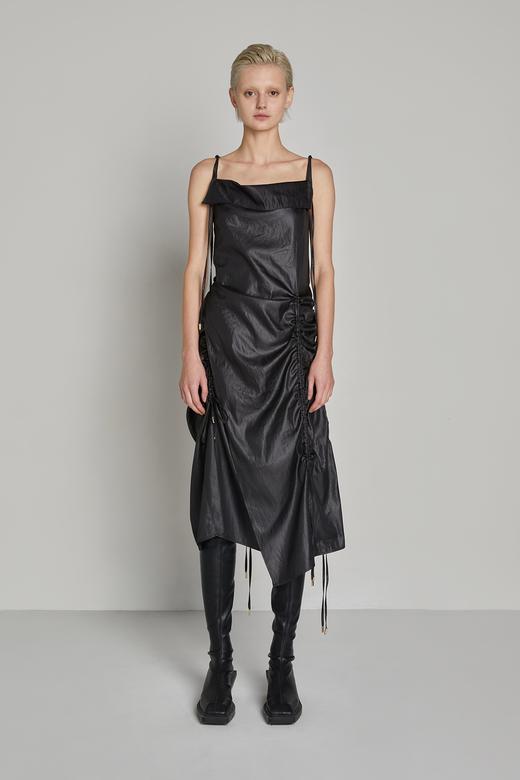 荡领抽绳吊带连衣裙 商品图0