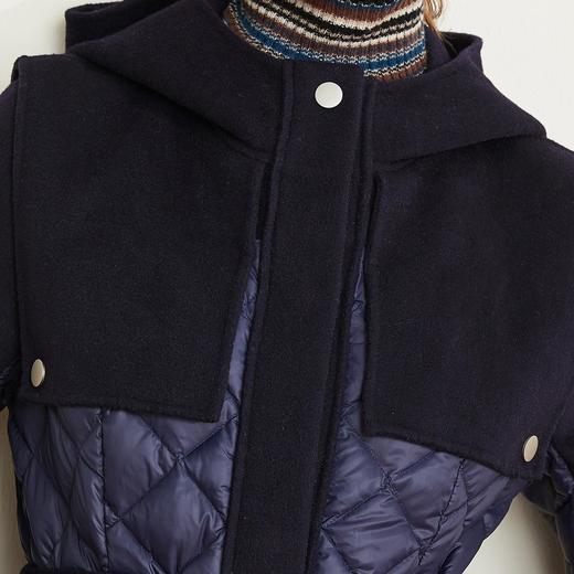 LR003斯尔丽瑟俪2021年冬上新时尚一手长拼接菱形格中长款羽绒服 商品图4