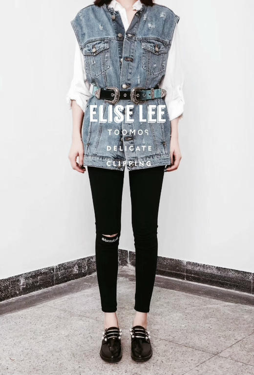 TOOMOS刺绣弹力裤子牛仔款[福利品] 商品图3