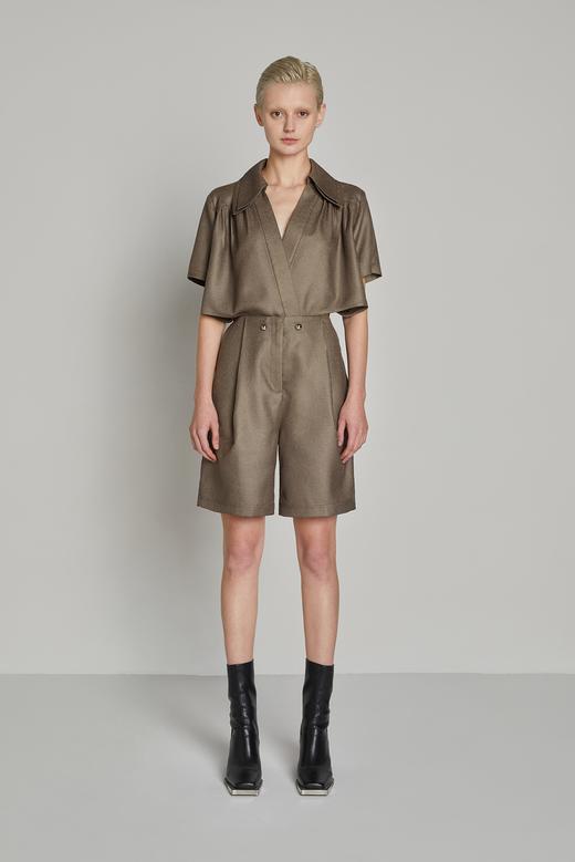 腰部镂空互搭系扣连体裤 商品图0