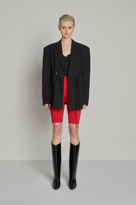 OVERSIZE抽绳收腰西服