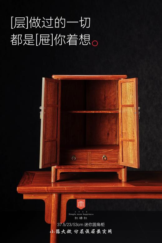 红桥红  家具严选  缅甸花梨（大果紫檀）【53 缅花全独板 小号 圆角柜】 商品图2