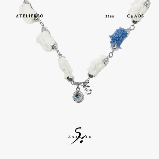 22SS CHAOS ｜巴别塔   牛仔系列 -牛仔白珠珠项链 商品图0