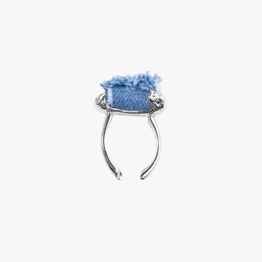 22SS CHAOS ｜巴别塔  牛仔系列 -牛仔珠珠戒指（蓝） 商品图1
