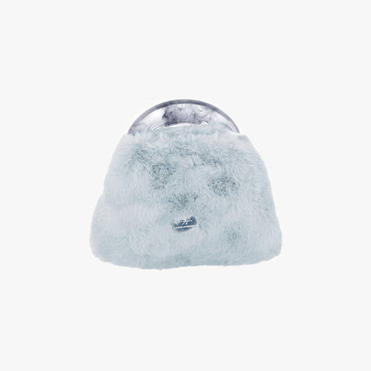 22SS CHAOS ｜巴别塔  皮具系列 -黑色晕染手柄+灰毛毛手袋 商品图1