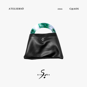 22SS CHAOS ｜巴别塔  皮具系列 -水绿晕染手柄+黑色pu手袋