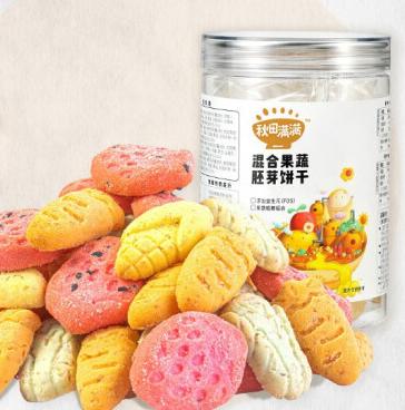 秋田满满 混合果蔬胚芽饼干65g 商品图0