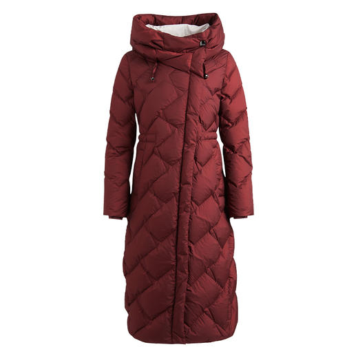 皮尔卡丹女装时尚复古红保暖通勤收腰连帽羽绒服P1489Y1411T0
 商品图4