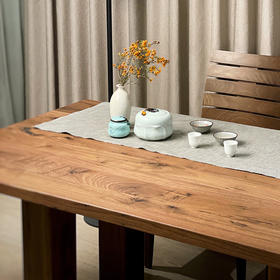 德国进口实木茶桌餐桌 油面胡桃木橡木长桌 现代简约风