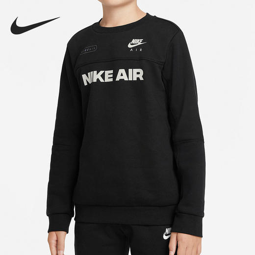 小耐克大童运动圆领长袖宽松套头卫衣DM8112-010 商品图0