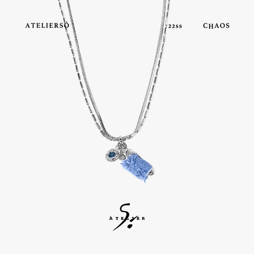 22SS CHAOS ｜巴别塔   牛仔系列 -牛仔珠吊坠项链 商品图0