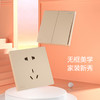 欧普（OPPLE）无边框开关插座W17悦歆睿智金面板墙壁暗装一开5五孔多孔86型USB大面板 商品缩略图4