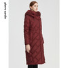 皮尔卡丹女装时尚复古红保暖通勤收腰连帽羽绒服P1489Y1411T0
 商品缩略图1