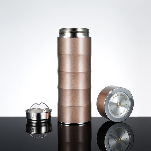 子佩集S999银节节高升竹节纯银内胆杯摆件【ZX008】咖色大号泡茶杯2201 商品图1