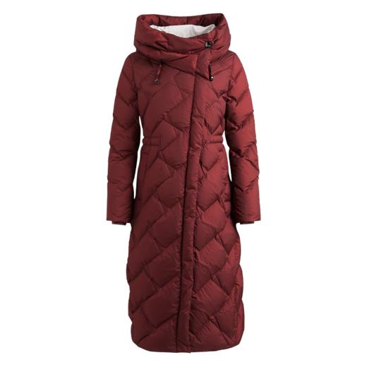 皮尔卡丹女装时尚复古红保暖通勤收腰连帽羽绒服P1489Y1411T0
 商品图5