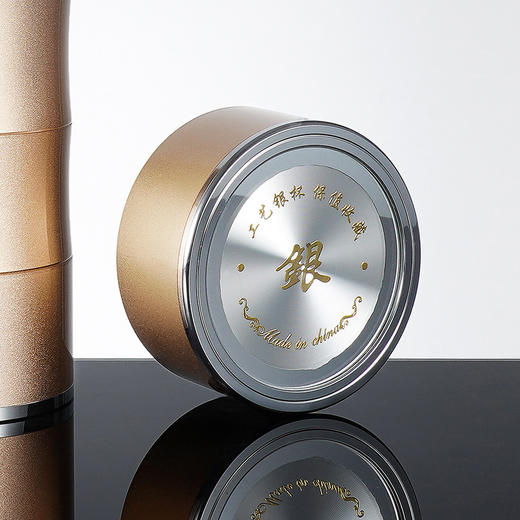 子佩集S999银节节高升竹节纯银内胆杯摆件【ZX008】金色大号泡茶杯2201 商品图2