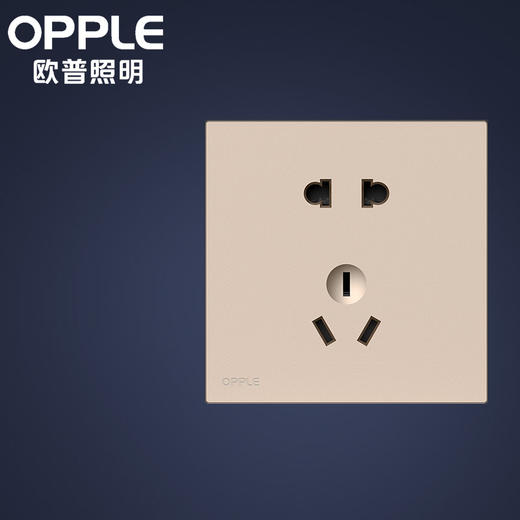 欧普（OPPLE）无边框开关插座W17悦歆睿智金面板墙壁暗装一开5五孔多孔86型USB大面板 商品图3
