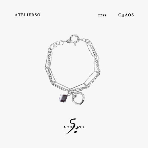 22SS CHAOS ｜巴别塔  螺母系列 - 螺母黑白碧玺手链 商品图0