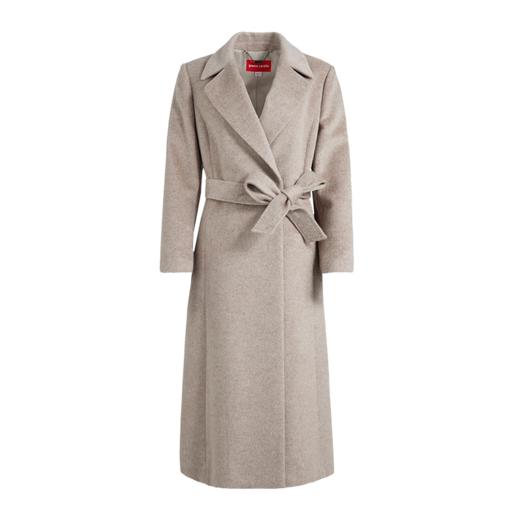 皮尔卡丹女装大衣咖色翻领中长款通勤羊毛呢外套P1437C1950K0 商品图5