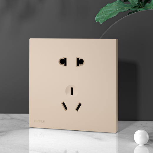 欧普（OPPLE）无边框开关插座W17悦歆睿智金面板墙壁暗装一开5五孔多孔86型USB大面板 商品图2