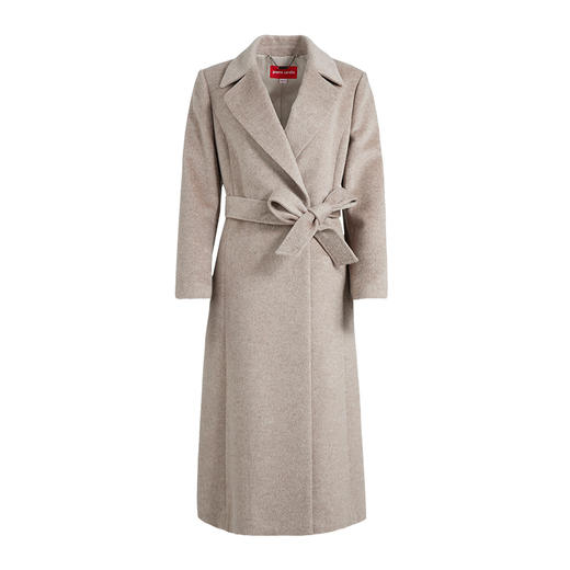 皮尔卡丹女装大衣咖色翻领中长款通勤羊毛呢外套P1437C1950K0 商品图4