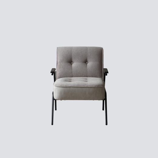 NS家居nsfurniture软包布艺PU拼接金属扶手椅单人沙发休闲椅NSAC-3200 商品图1