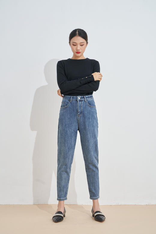 秋冬加厚磨绒牛仔锥形裤1273 商品图4