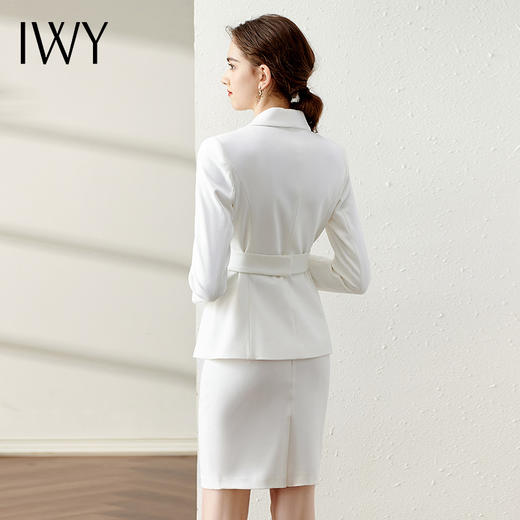 IWY/春季时尚白色名媛小香风绑带显瘦西装半裙职场正装气质职业女套装 CS10348 商品图2