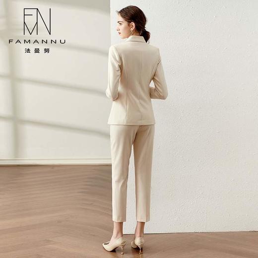 IWY/高端杏色一粒扣西服套装女英伦风气质干练时尚职业装商务工作服OL CP11386 商品图3