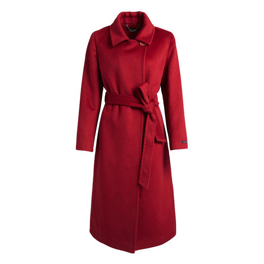 皮尔卡丹女装大衣红色含羊绒水波纹修身通勤毛呢外套P1453C1976R0
 商品图4