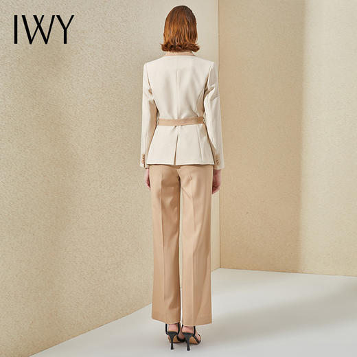 IWY/米色咖色拼接都市时尚西装套装西服两件套通勤白领221017C1+P3 商品图3